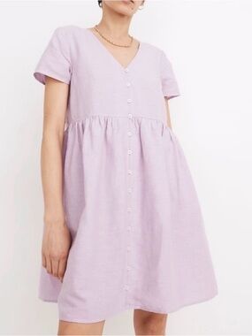 Madewell Button-Front V-Neck Dress